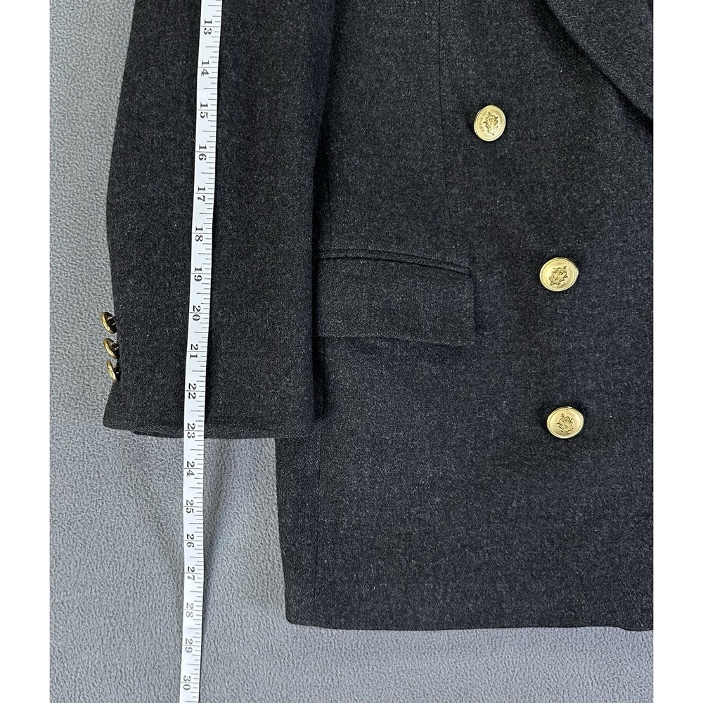 Pietrafesa Blazer Jacket 8 Grey Double Breasted Gold Button Camel Hair Italy - Picture 5 of 8